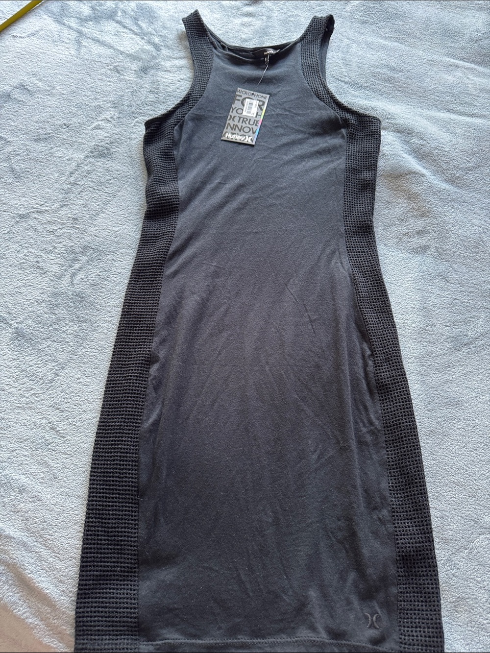 Hurley Black Sleeveless Midi Knit Dress